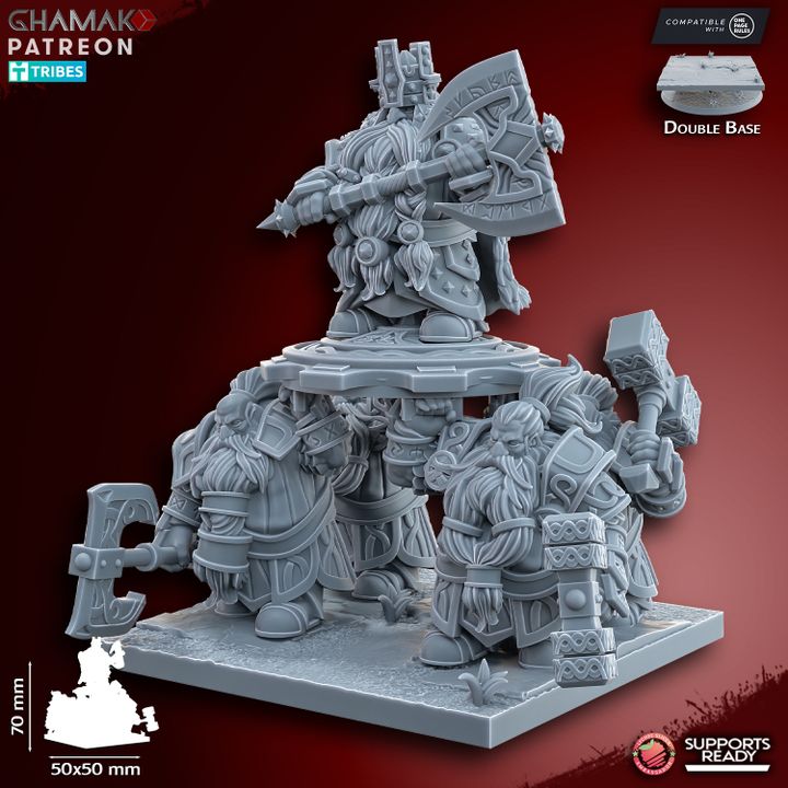 Dwarven King on Shield - Dwarven Kingdom