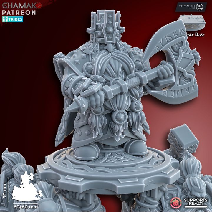 Dwarven King on Shield - Dwarven Kingdom