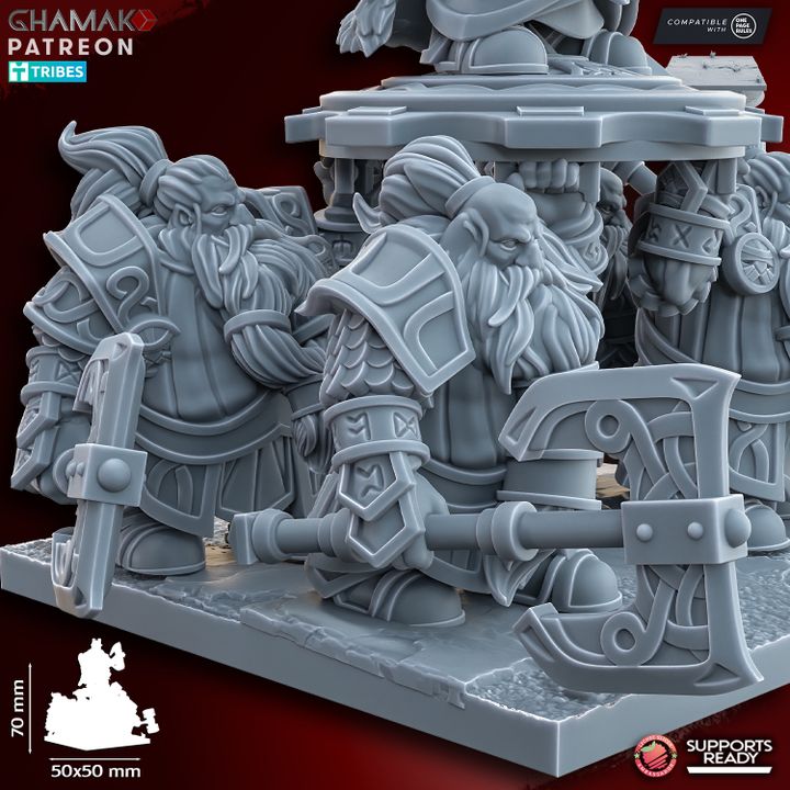 Dwarven King on Shield - Dwarven Kingdom