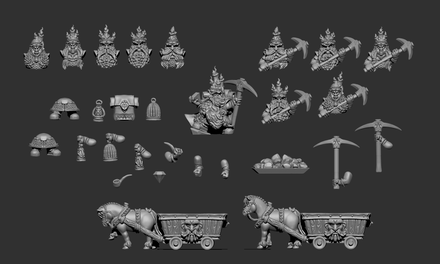 Dwarven Mining Team - Warp Miniatures