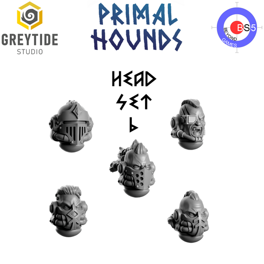 Head Set 6 - Primal Hounds - Greytide Studio