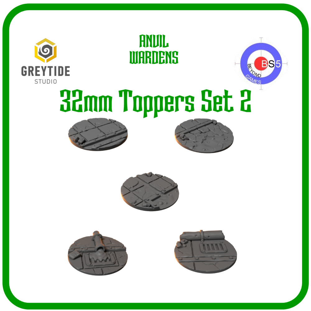 32mm Base Toppers - Set 2 - Anvil Wardens - Greytide Studio