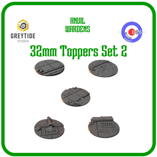 32mm Base Toppers - Set 2 - Anvil Wardens - Greytide Studio