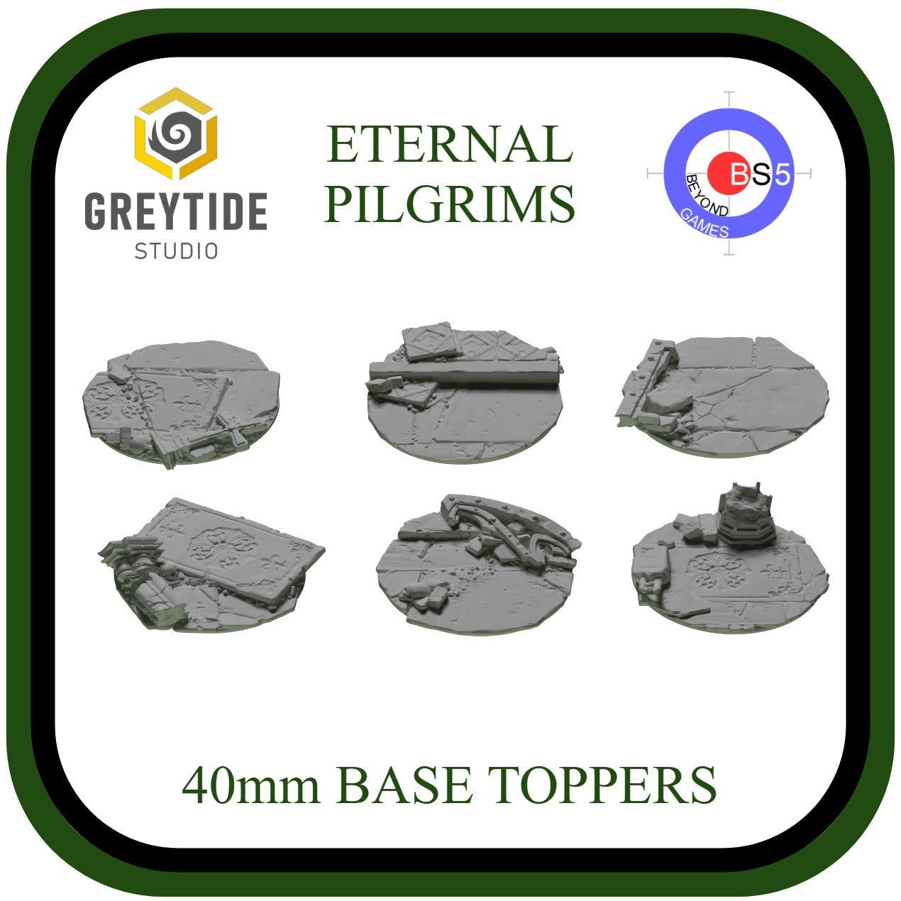 Toppers de base 40 mm - Pèlerins éternels - GreyTide Studio