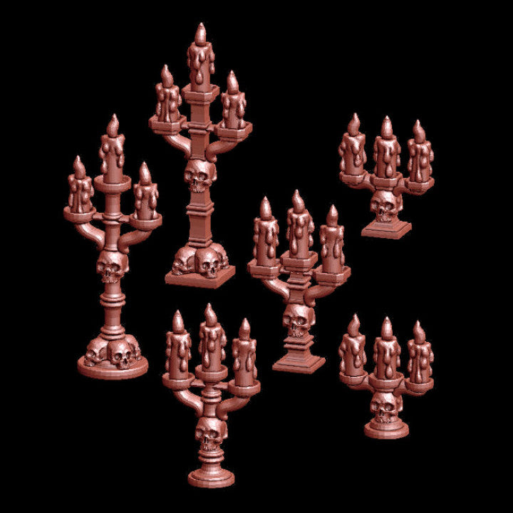 Candelabra - Large with Skulls