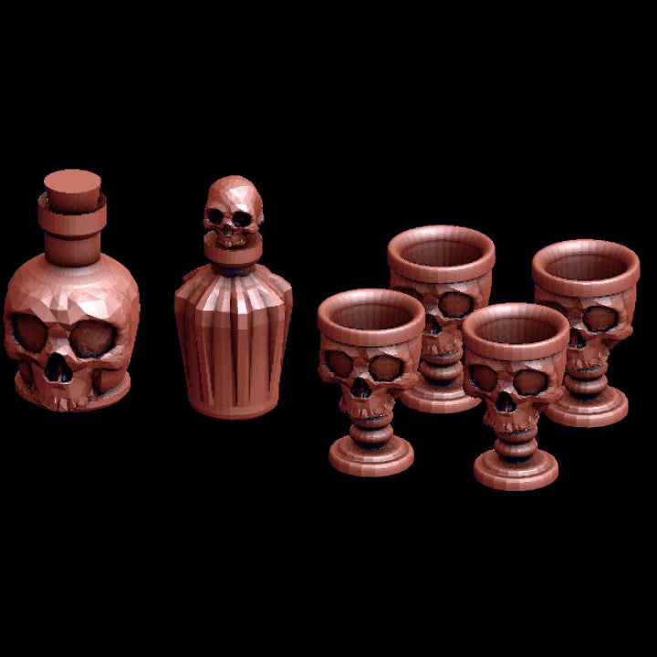 Goblets and Bottles - Skull Design