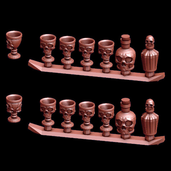 Goblets and Bottles - Skull Design