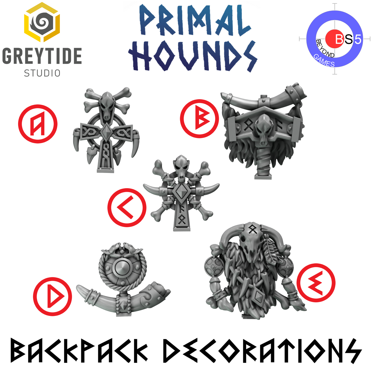 Backpack Decorations - Primal Hounds - Greytide Studio