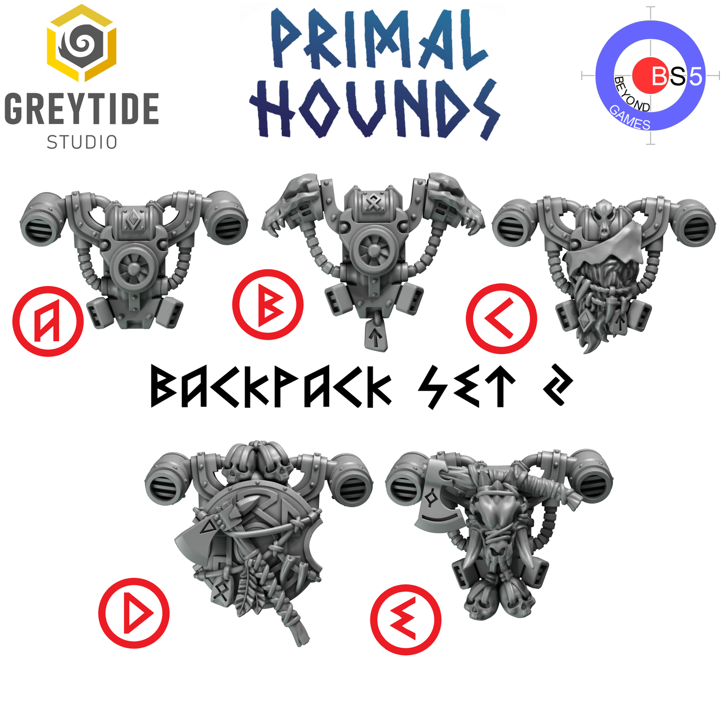 Ensemble de sac à dos 2 - Primal Hounds - Greytide Studio