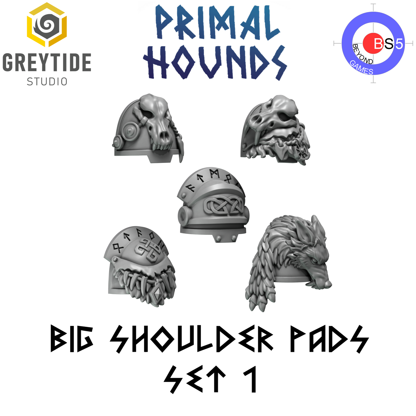 Big Épaulettes Set 1 - Primal Hounds - Greytide Studio