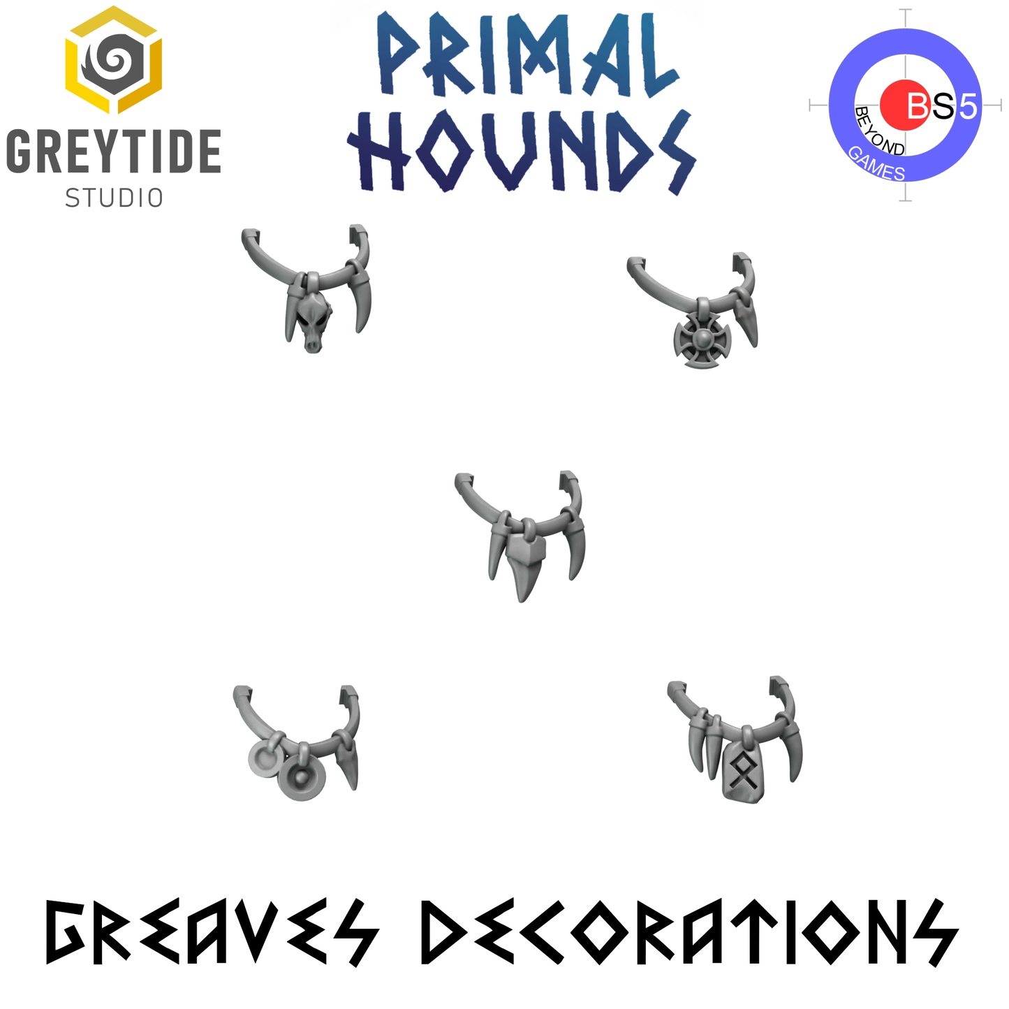 Greaves Decorations - Primal Hounds - Greytide Studio