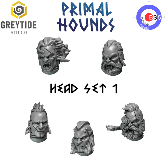 Head Set 1 - Primal Hounds - Greytide Studio