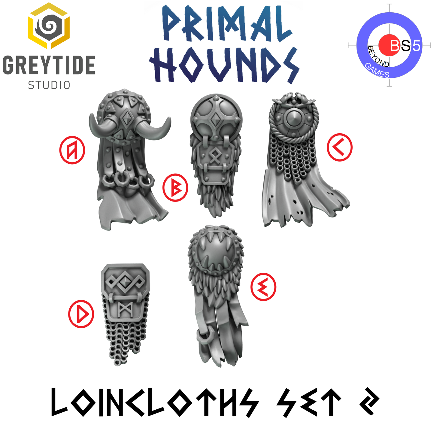 Loincloths Set 2 - Primal Hounds - Greytide Studio