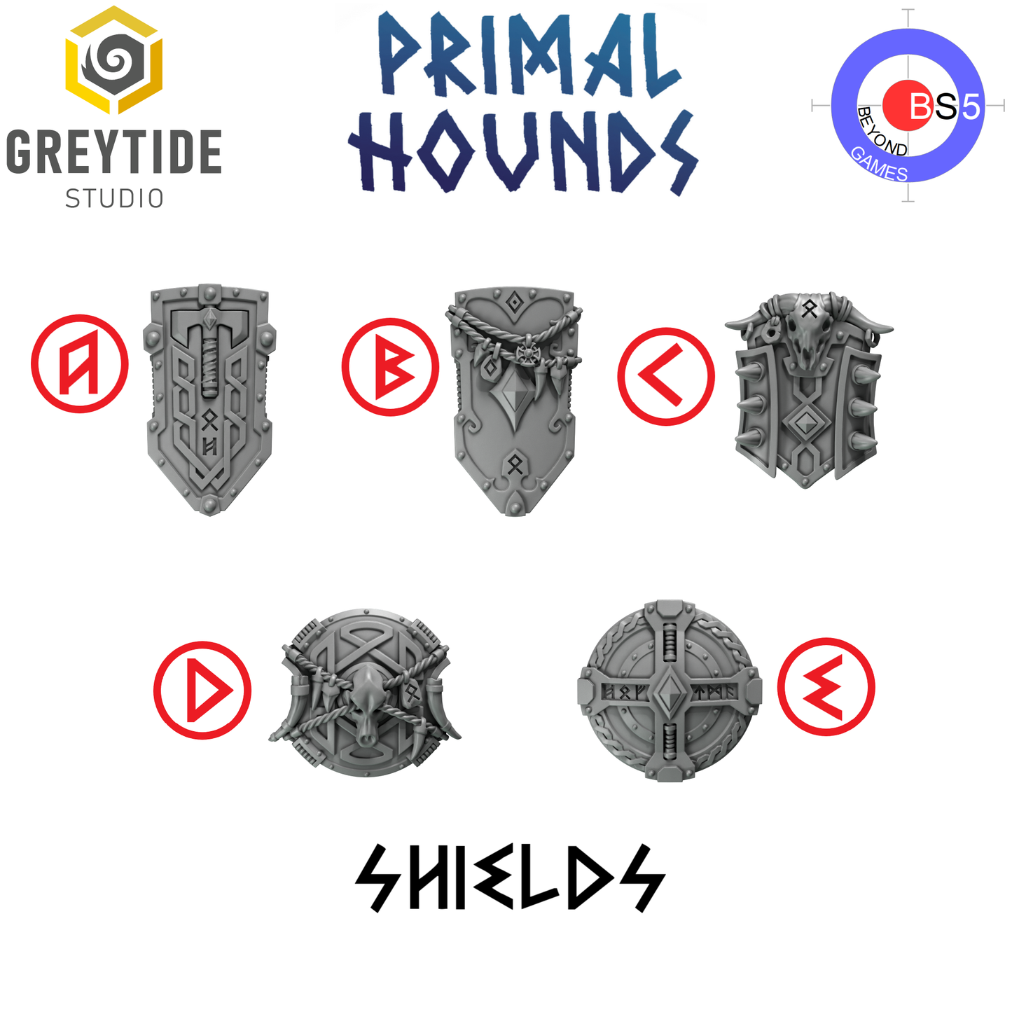 Boucliers - Primal Hounds - Greytide Studio