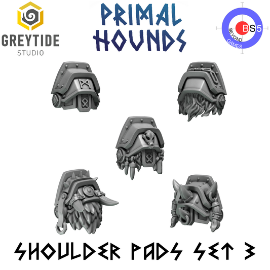 Shoulder Pads Set 3 - Primal Hounds - Greytide Studio