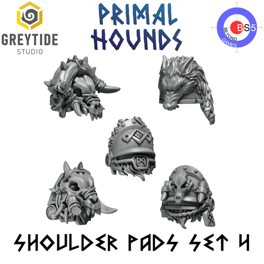 Shoulder Pads Set 4 - Primal Hounds - Greytide Studio