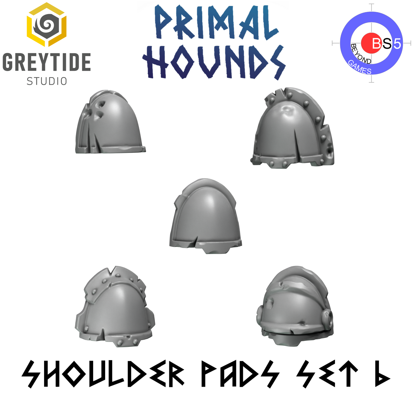 Épaulières Set 6 - Primal Hounds - Greytide Studio