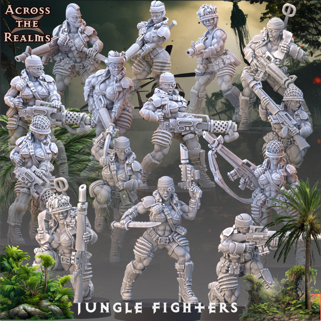 Combattants de la jungle avec des lance-flammes - Pinup Corps