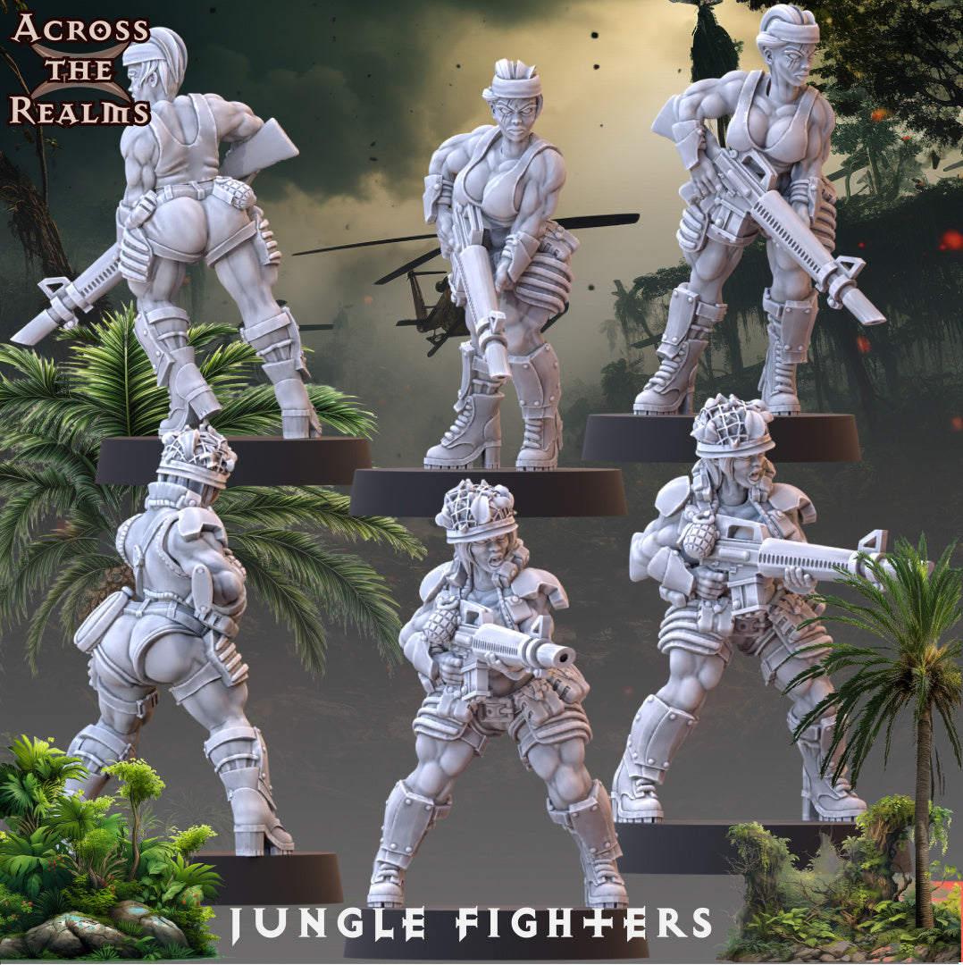 Jungle Fighters with Rifles - Pinup Corps