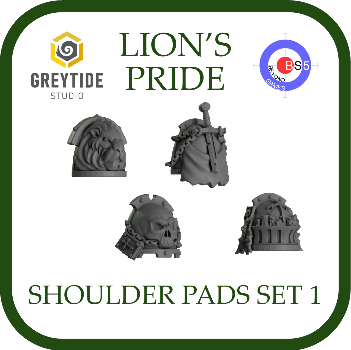 Shoulder Pads Set 1 - Lion's Pride - Greytide Studio