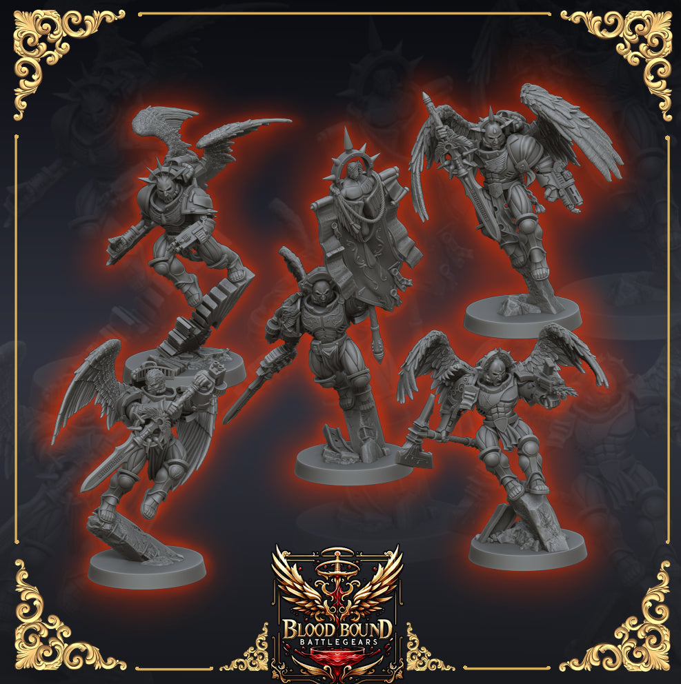 Sanguinary Angels Squad - BloodBound BattleGears - Cyberbrush_3D_Pulses