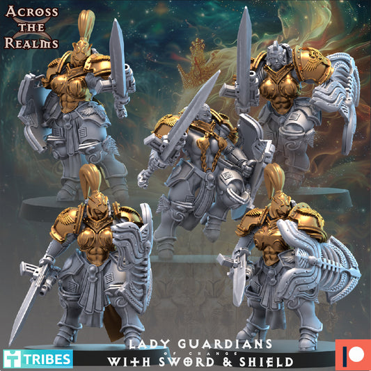 Lady Guardians with Sword & Shield - Golden Ladies of Change