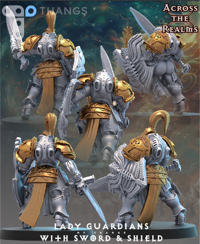 Lady Guardians with Sword & Shield - Golden Ladies of Change