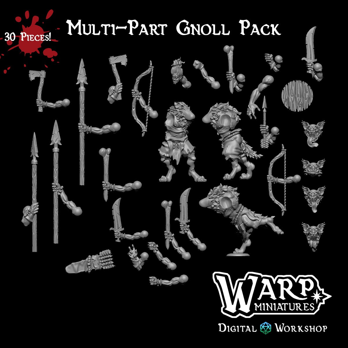 Gnoll Hunting Pack - Warp Miniatures - 5